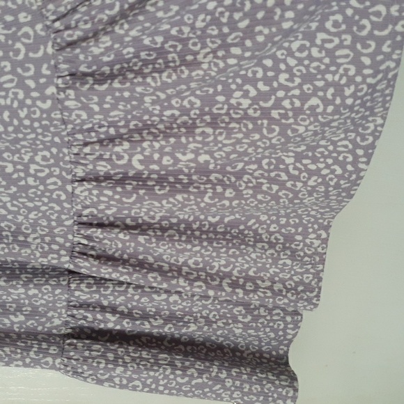 Jessica Simpson Lavender Animal Print Babydoll Flutter Sleeves Festival Dress M - Picture 2 of 6